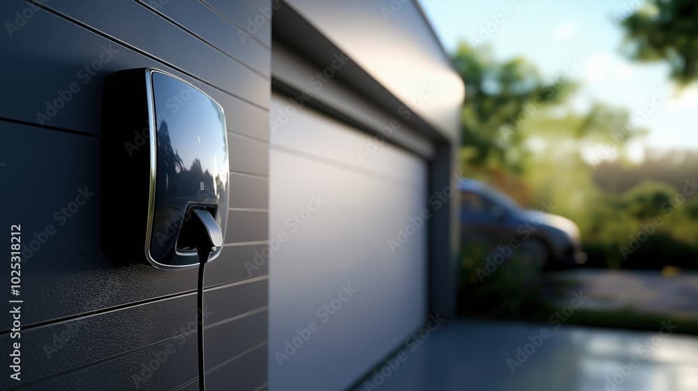 EV charger on exterior wall