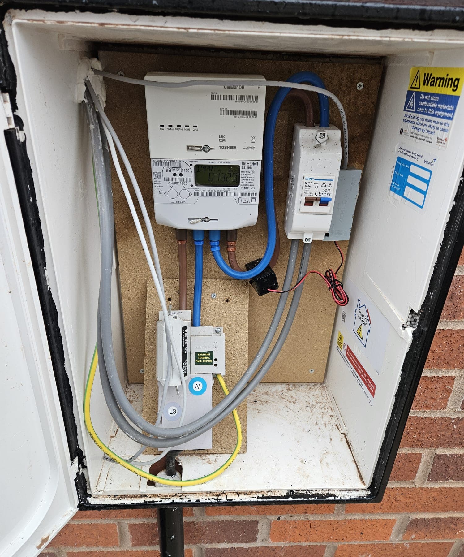 EV charger circuit installed from the meter box with tidy terminations