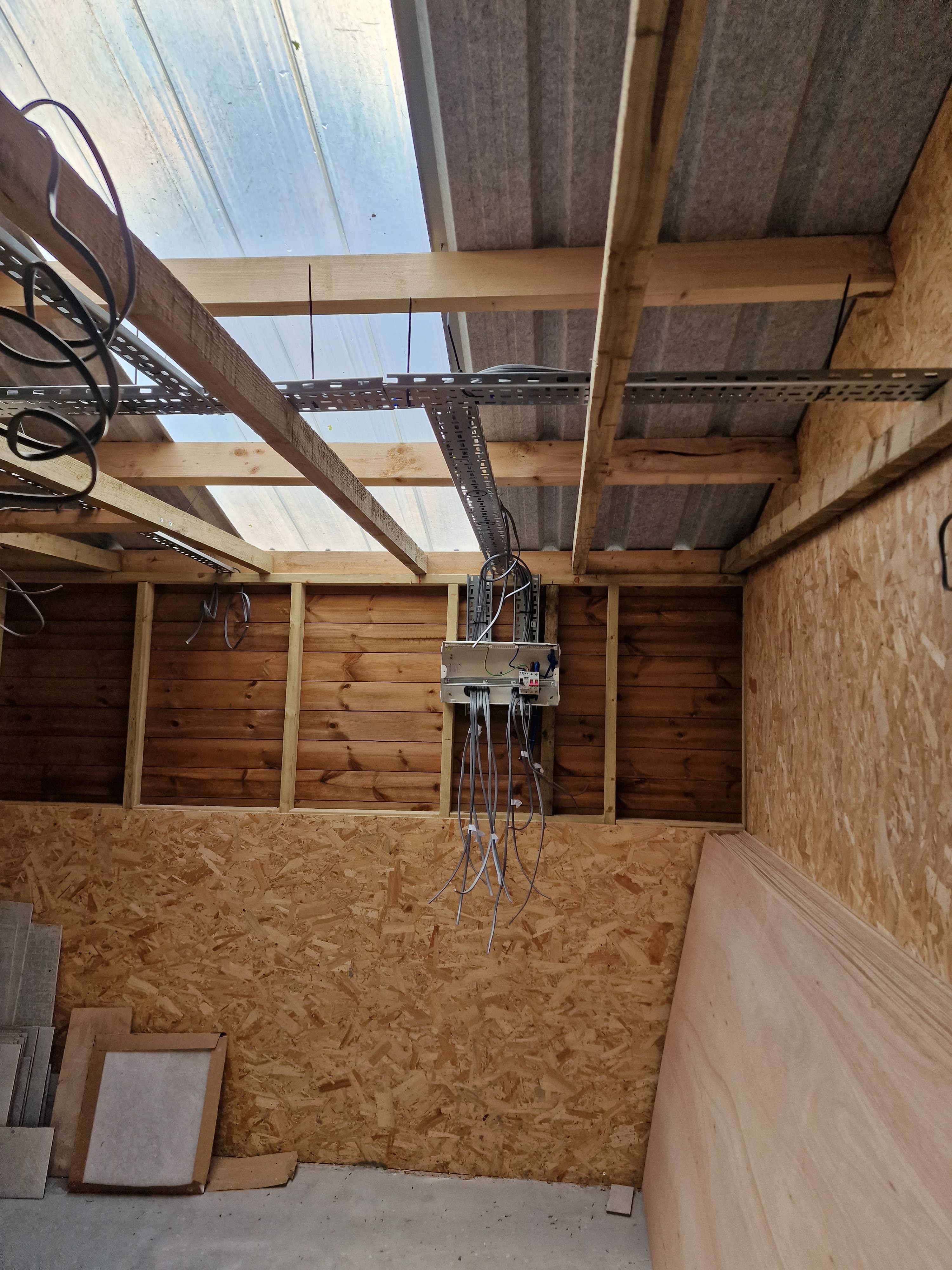Distribution board and outgoing circuits during first fix