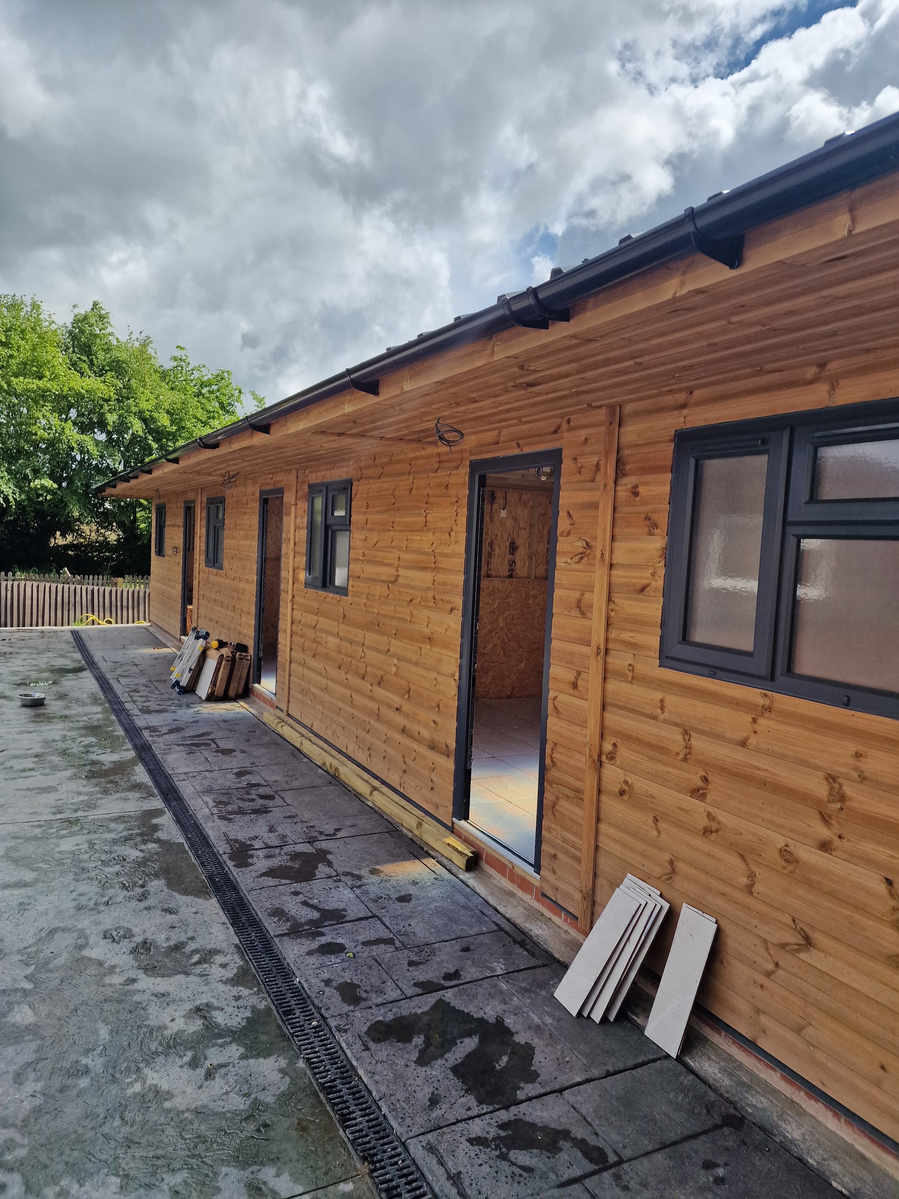 Completed four-room commercial kennel development