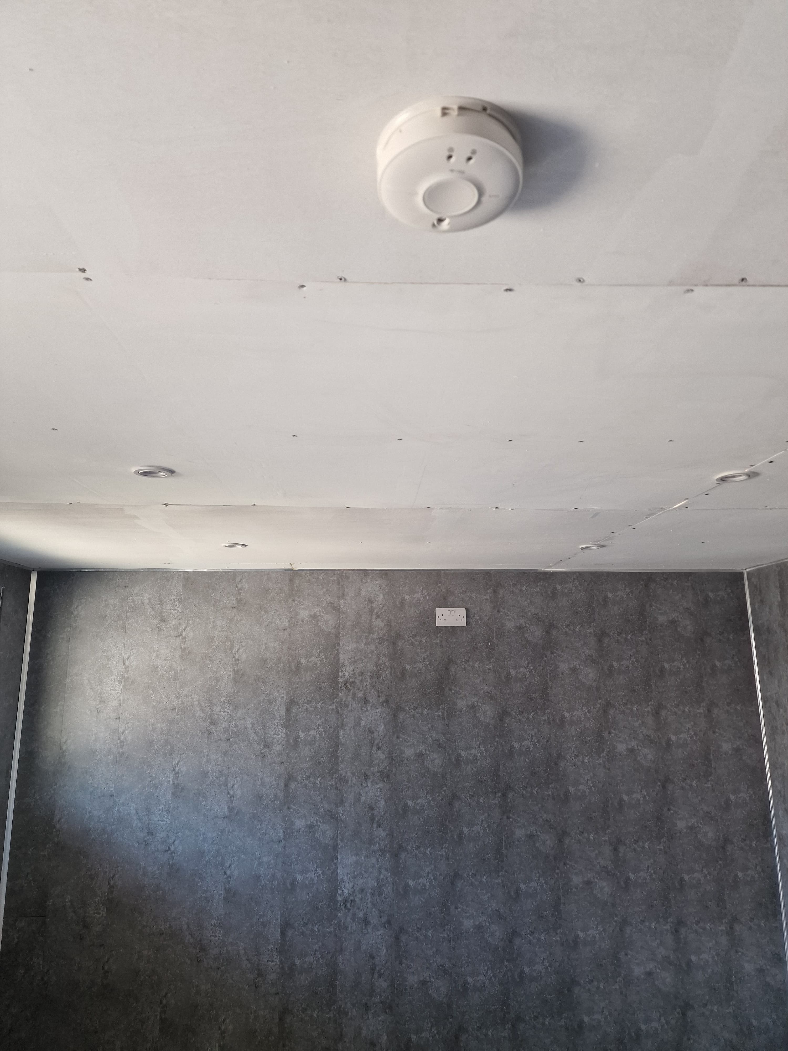 Completed lighting and smoke detection installation